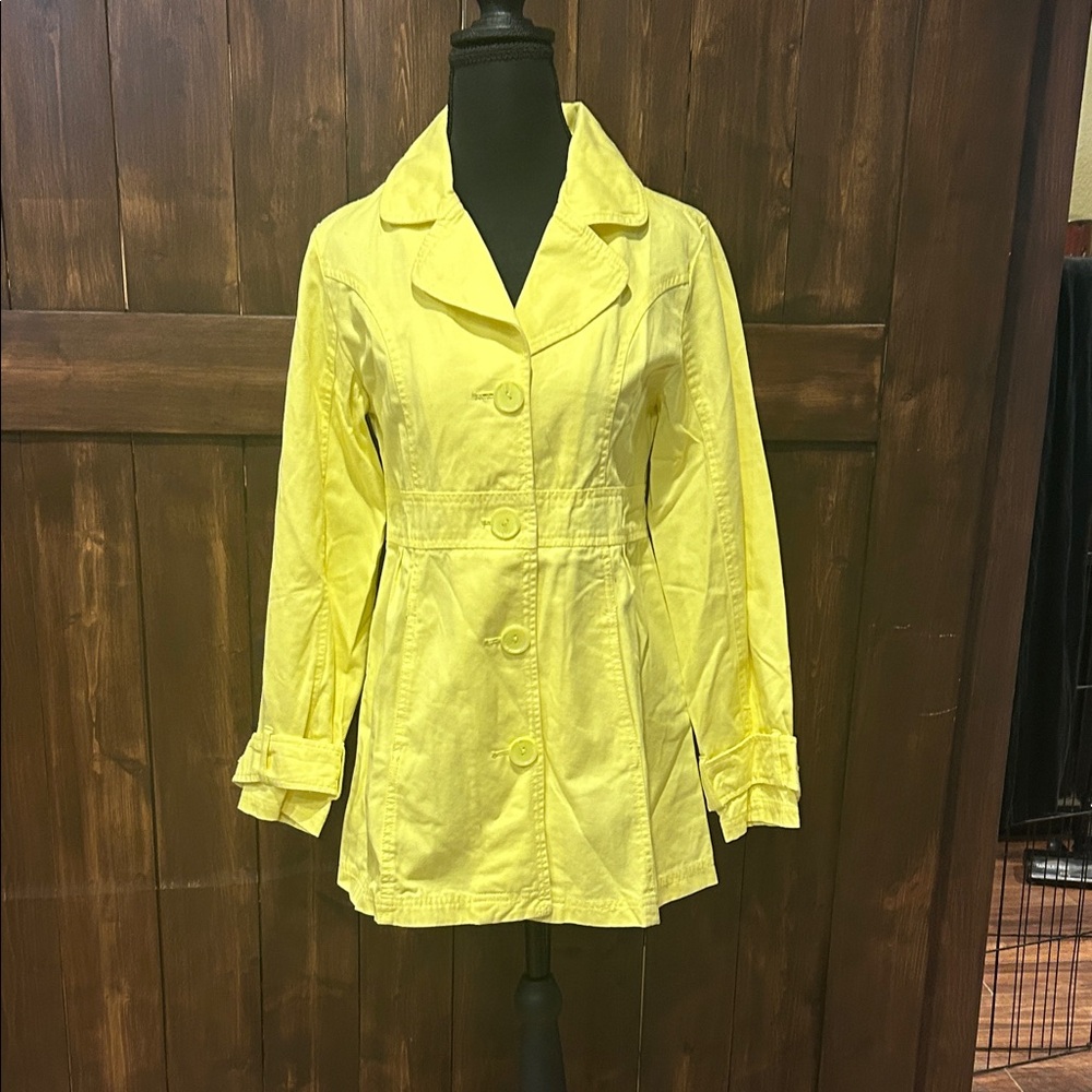 Justice Bright Yellow Trench Coat for Kids